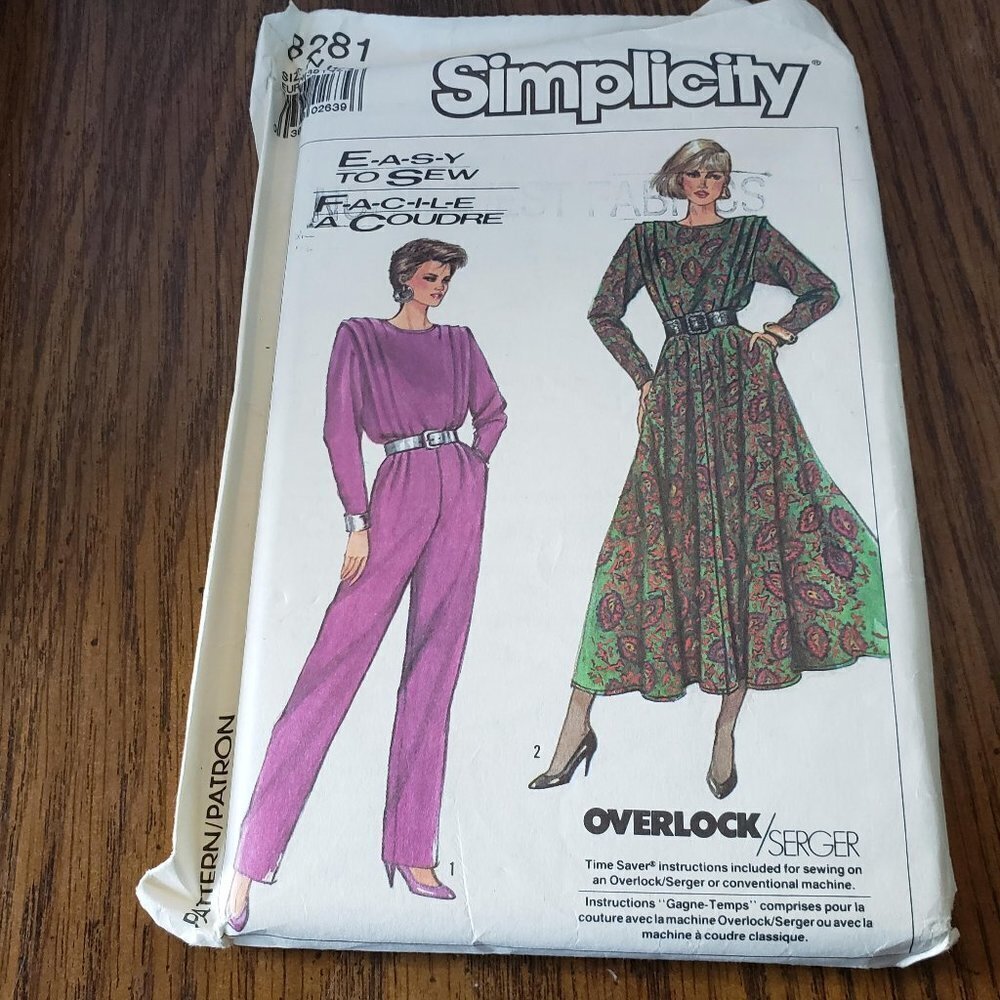 Simplicity 8281 Pattern Dress Jumpsuit Size 10 12 14 Misses